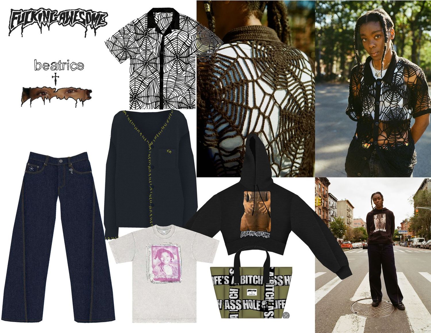 FA beatrice capsule — spiderweb knits and denim
