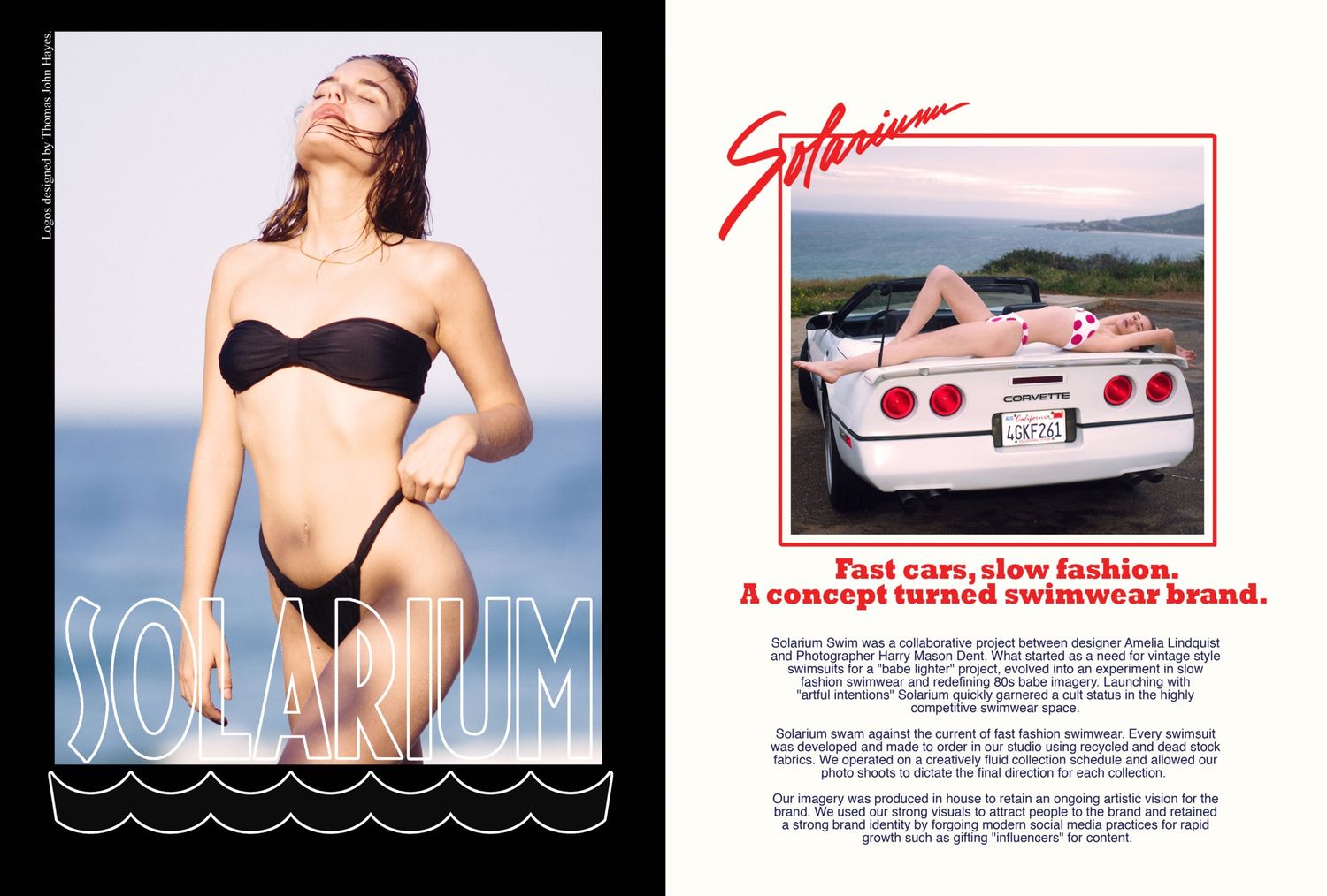 Solarium editorial spread — fast cars, slow fashion